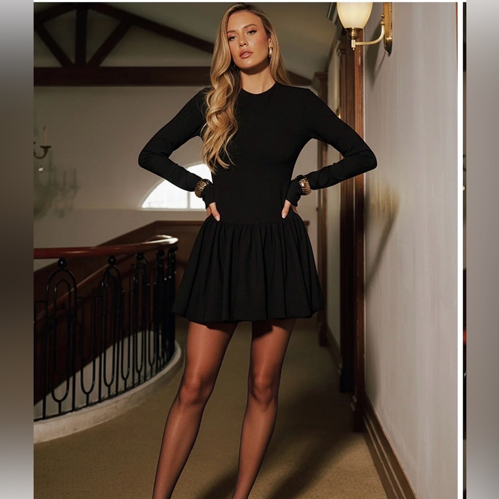 Rachel Parcell Black jet Long Sleeve Dress